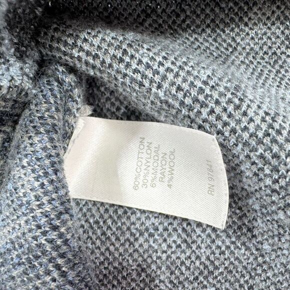 J. Jill Sweater Women Large Blue Abstract Button Front Cardigan Artsy Patchwork - Picture 9 of 9